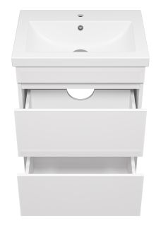 Напольная тумба под раковину Misty Енисей 60см два ящика белый